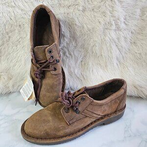 Cambrelle Sole Women's Brown Suede Leather Oxford Lace Up Shoes